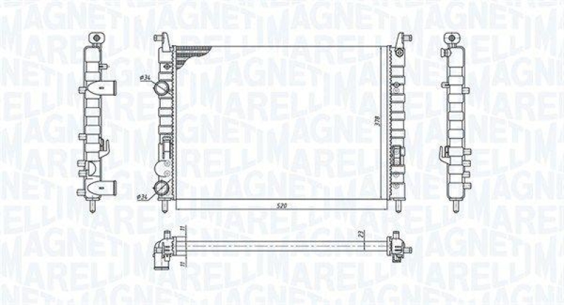 MAGNETI MARELLI Kühler, Motorkühlung 350213196300