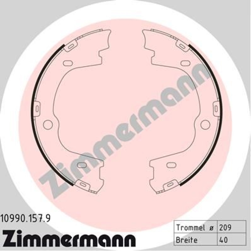 ZIMMERMANN Brake Shoe Set, parking brake