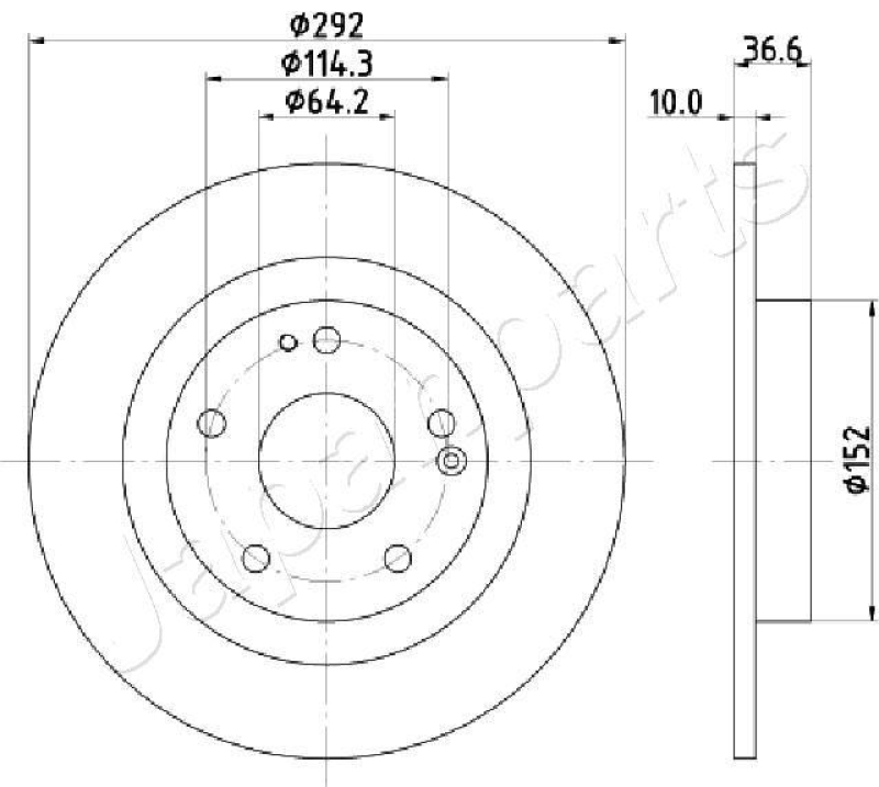 2x JAPANPARTS Brake Disc