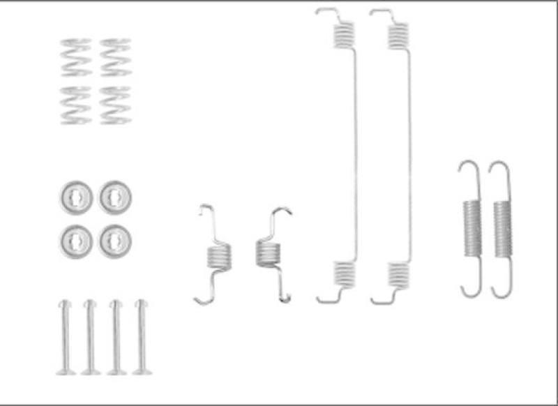 HELLA Zubeh&ouml;rsatz Bremsbacken Trommelbremse Montagesatz 8DZ 355 206-051