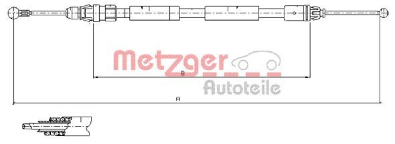 METZGER Seilzug, Feststellbremse 116808