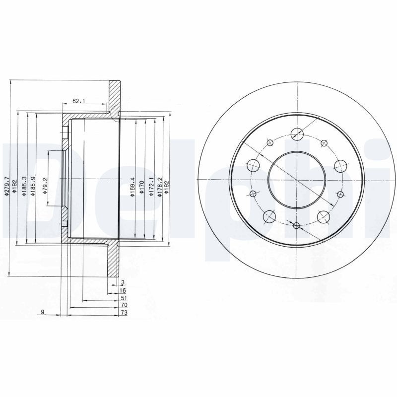2x DELPHI Bremsscheibe BG3923