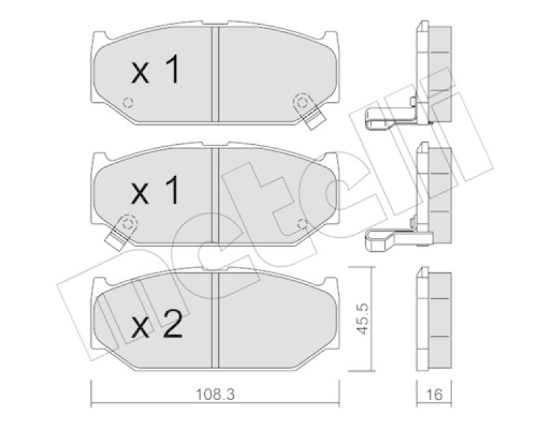 METELLI Bremsbelagsatz, Scheibenbremse