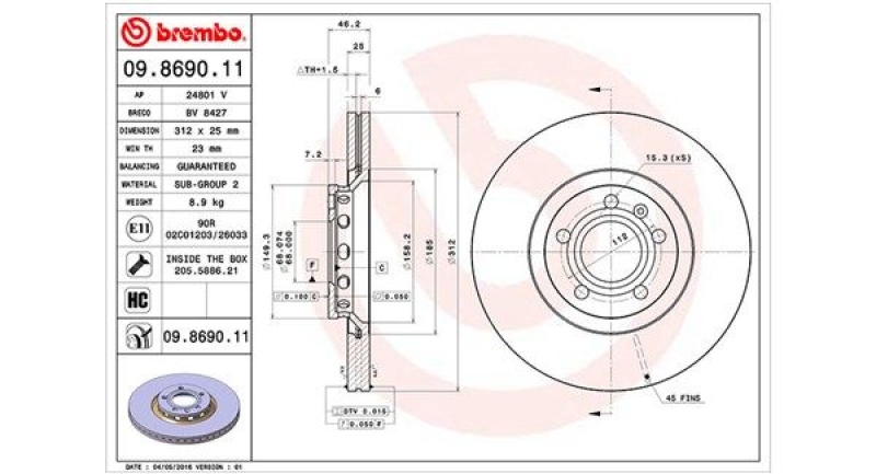 2x MAGNETI MARELLI Bremsscheibe