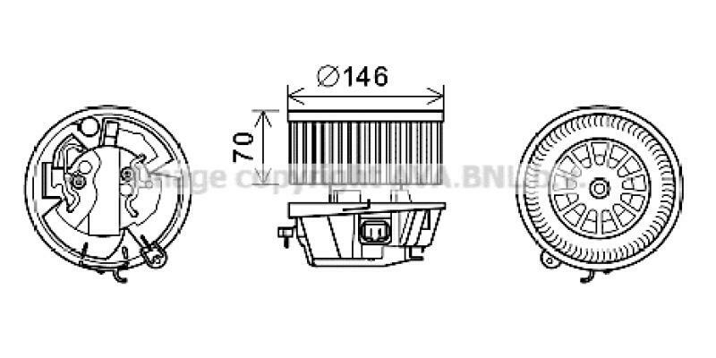 AVA QUALITY COOLING Electric Motor, interior blower