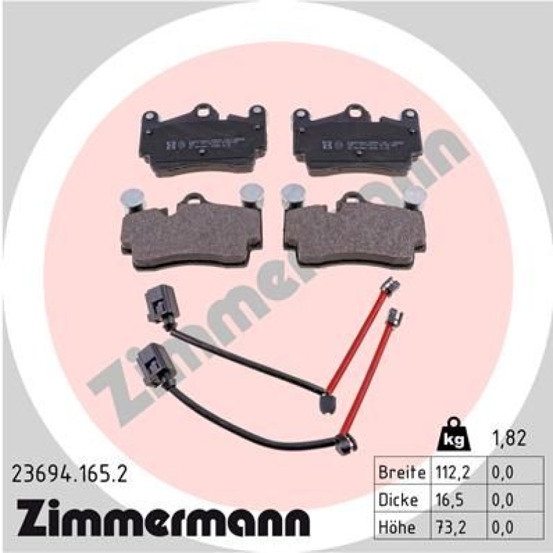 ZIMMERMANN Bremsbelagsatz, Scheibenbremse