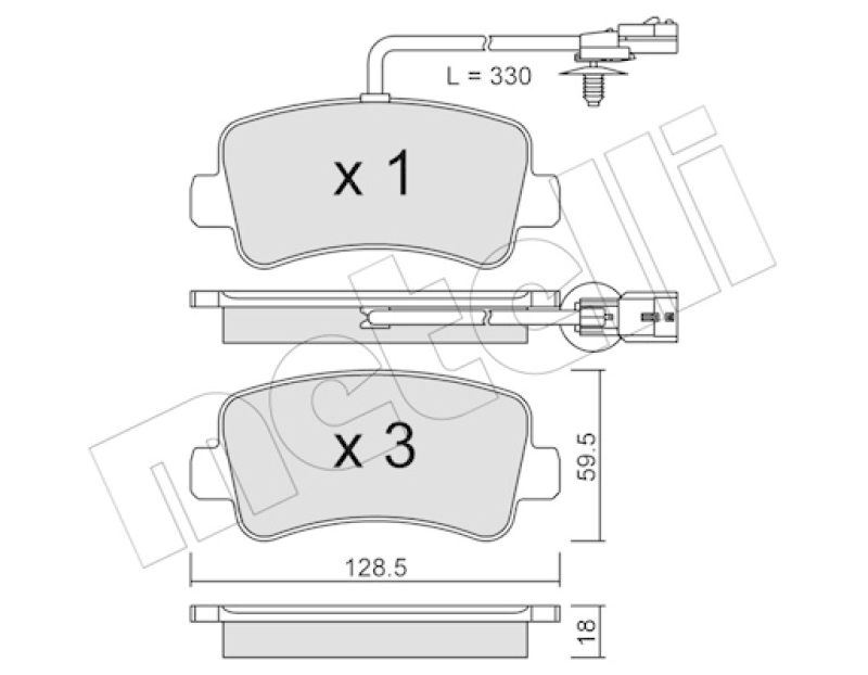 METELLI Brake Pad Set, disc brake