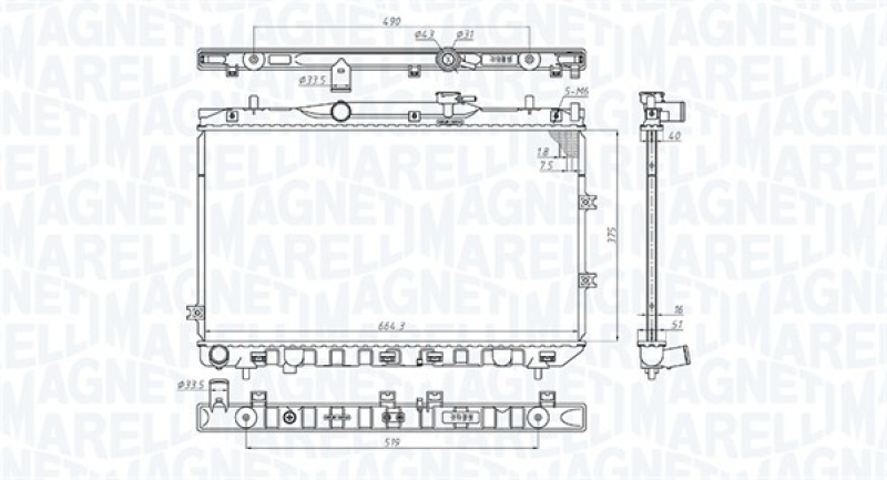 MAGNETI MARELLI Kühler, Motorkühlung