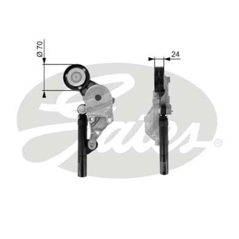 GATES Tensioner Pulley, V-ribbed belt DriveAlign®