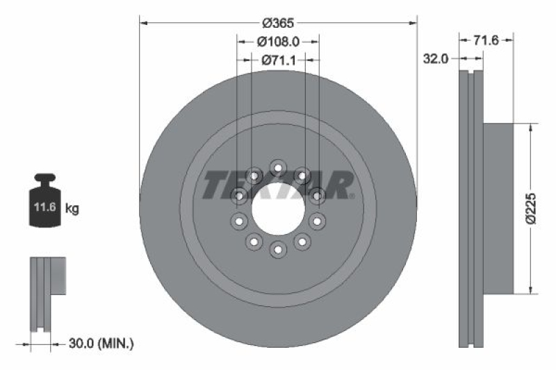 2x TEXTAR Bremsscheibe PRO