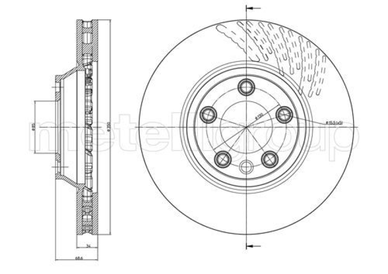 2x METELLI Brake Disc