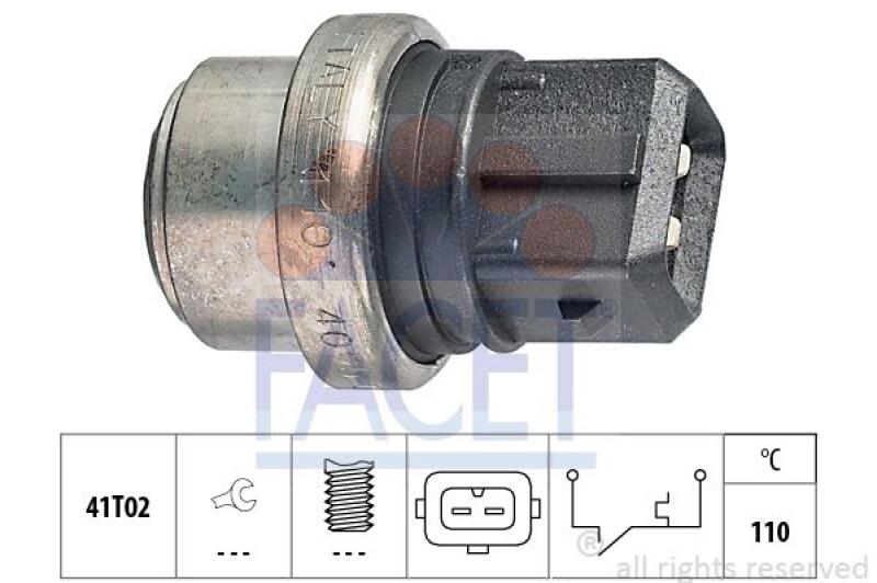 FACET Temperature Switch, coolant warning lamp Made in Italy - OE Equivalent