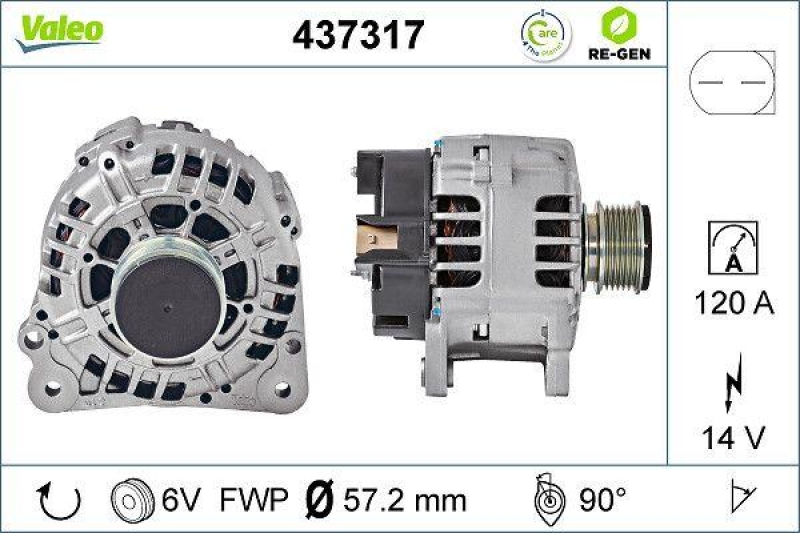 VALEO Alternator VALEO RE-GEN REMANUFACTURED