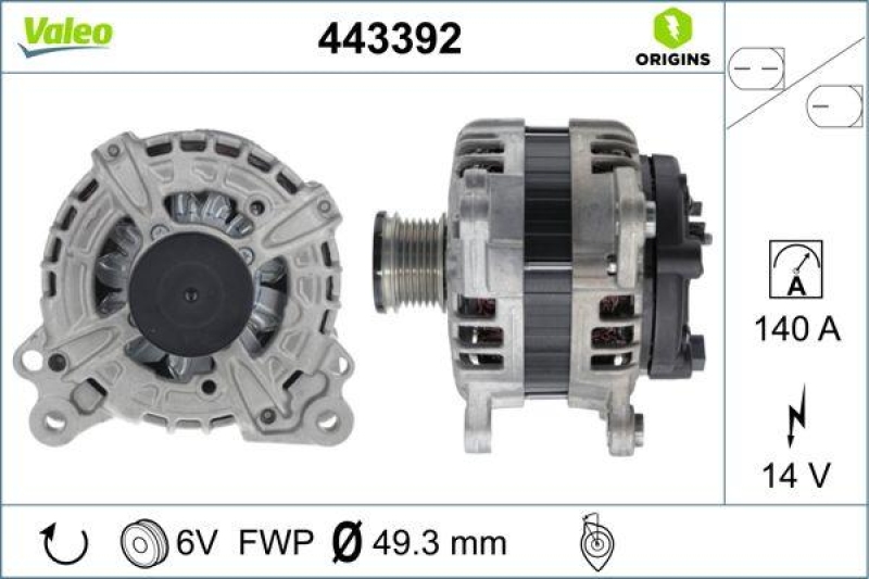VALEO Generator VALEO ORIGINS NEW OE TECHNOLOGIE