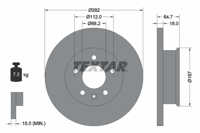 2x TEXTAR Bremsscheibe 92058500