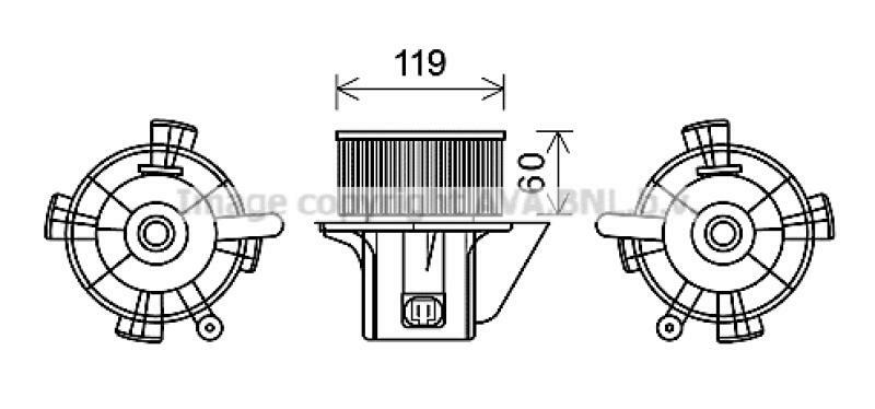 AVA QUALITY COOLING Electric Motor, interior blower