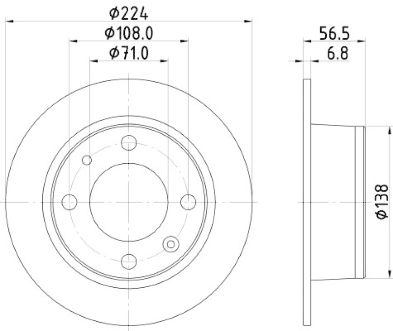 2x HELLA Brake Disc