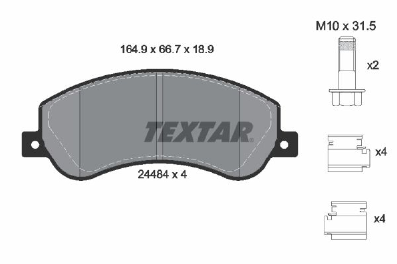 TEXTAR Bremsbelagsatz, Scheibenbremse Q+ 2448404