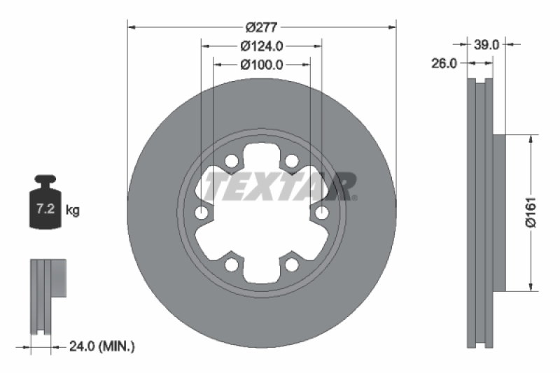 2x TEXTAR Brake Disc