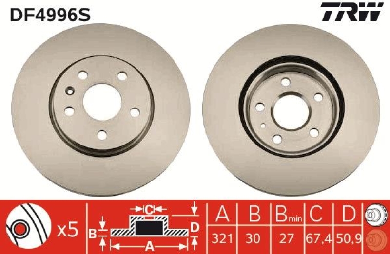 2x TRW Brake Disc