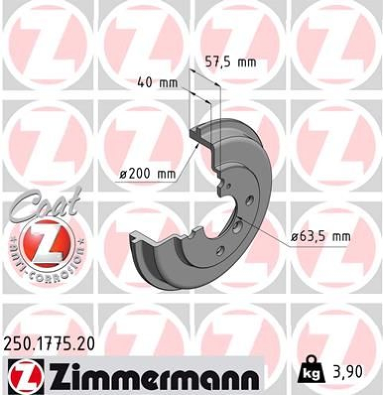 2x ZIMMERMANN Brake Drum COAT Z