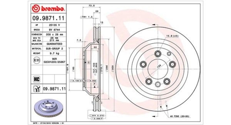 2x MAGNETI MARELLI Bremsscheibe