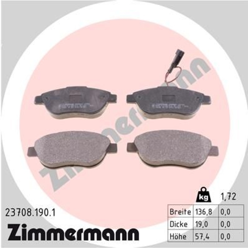 ZIMMERMANN Brake Pad Set, disc brake