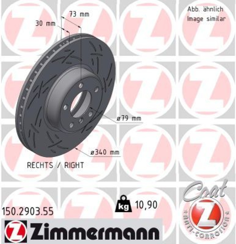 2x ZIMMERMANN Brake Disc BLACK Z