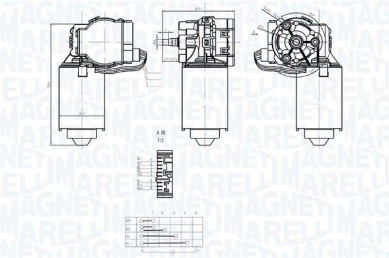 MAGNETI MARELLI Wischermotor