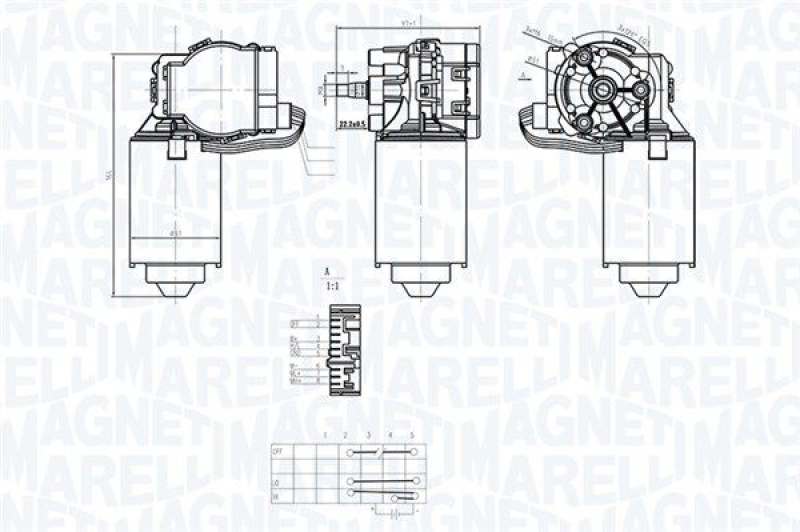 MAGNETI MARELLI Wischermotor