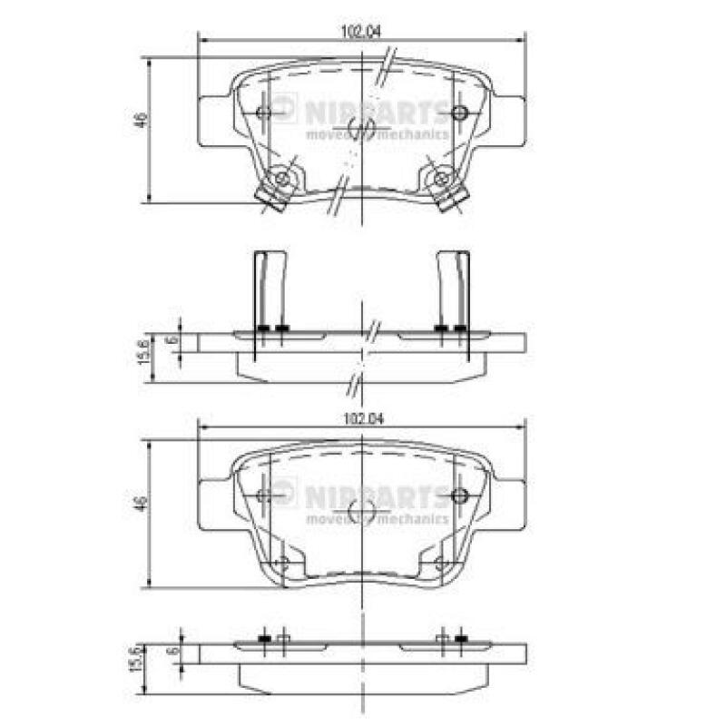 NIPPARTS Brake Pad Set, disc brake