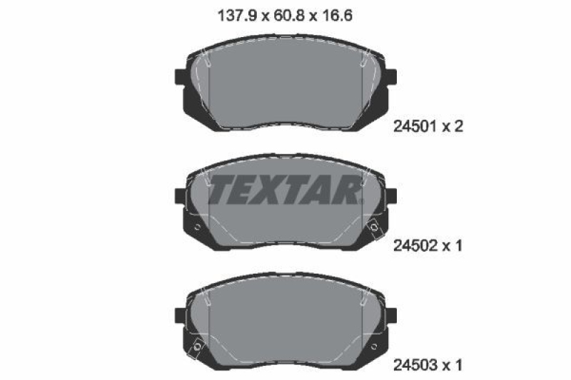 TEXTAR Bremsbelagsatz, Scheibenbremse Q+