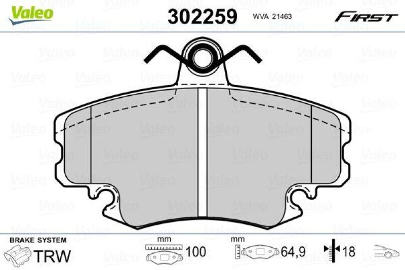 VALEO Brake Pad Set, disc brake FIRST