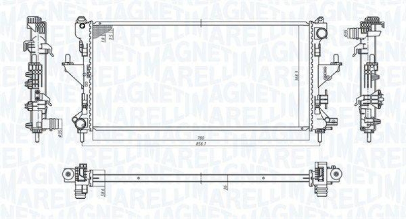 MAGNETI MARELLI Kühler, Motorkühlung 350213198200