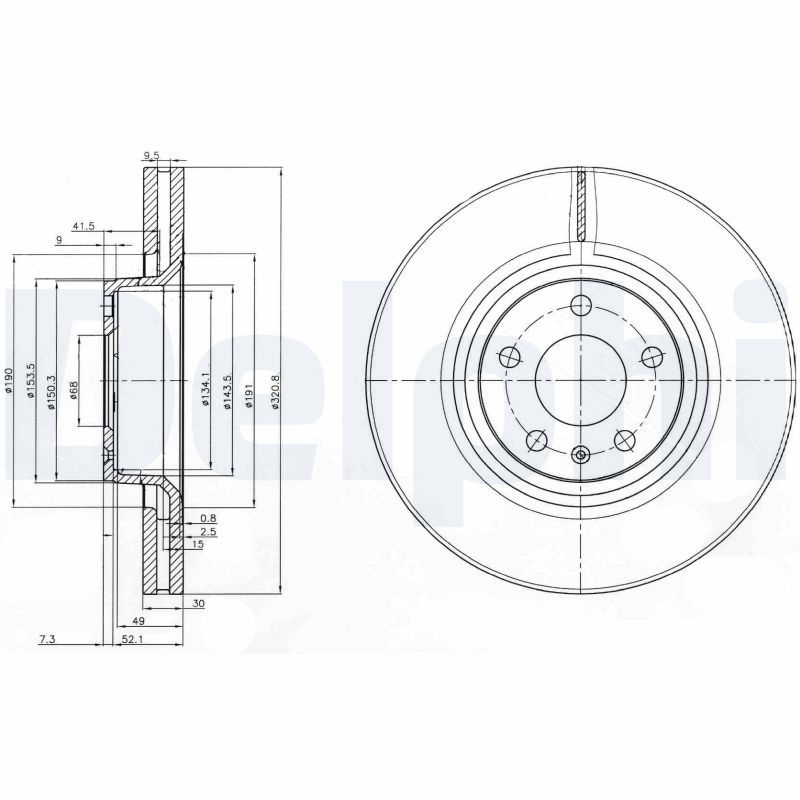 2x DELPHI Bremsscheibe