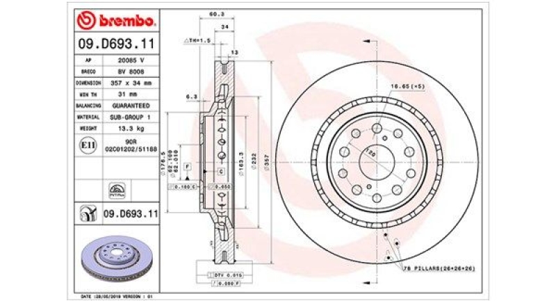 2x MAGNETI MARELLI Bremsscheibe