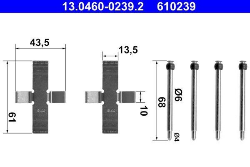 ATE Accessory Kit, disc brake pad