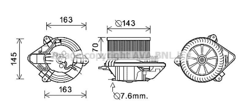 AVA QUALITY COOLING Elektromotor, Innenraumgebläse