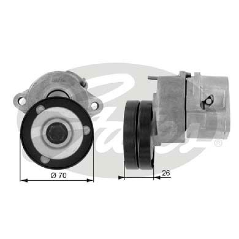 GATES Tensioner Pulley, V-ribbed belt DriveAlign®