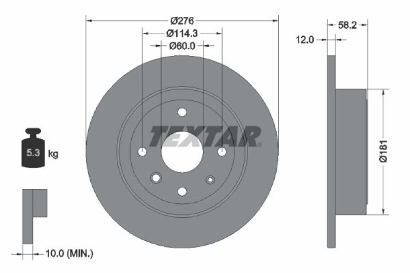 2x TEXTAR Bremsscheibe PRO