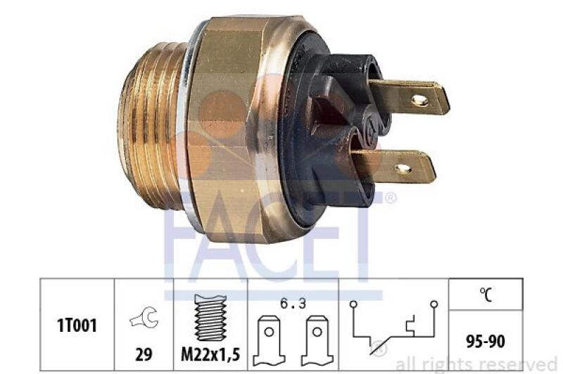 FACET Temperature Switch, radiator fan Made in Italy - OE Equivalent