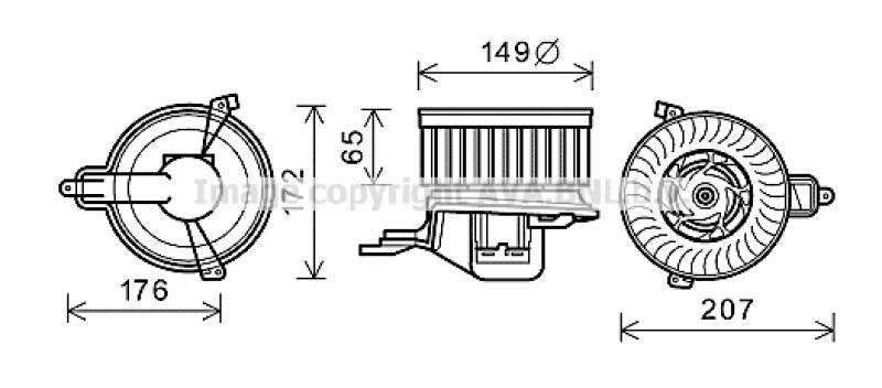 AVA QUALITY COOLING Electric Motor, interior blower