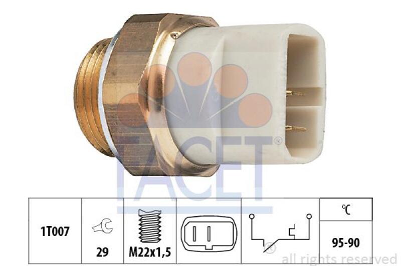 FACET Temperature Switch, radiator fan Made in Italy - OE Equivalent