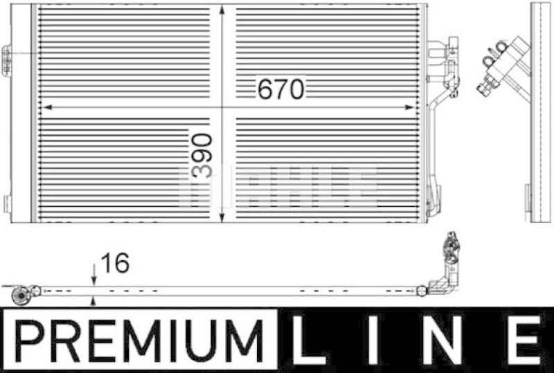 MAHLE Kondensator, Klimaanlage BEHR *** PREMIUM LINE ***