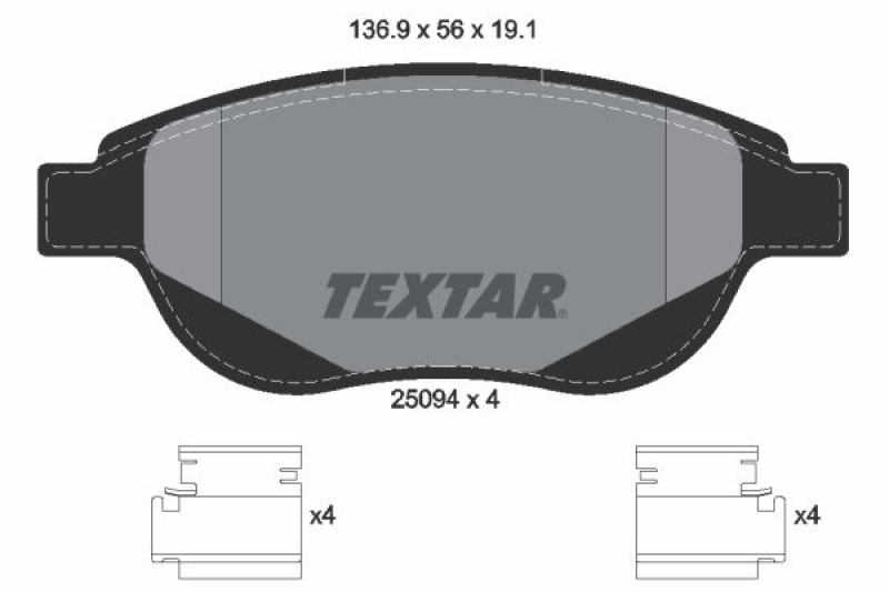 TEXTAR Bremsbelagsatz, Scheibenbremse Q+