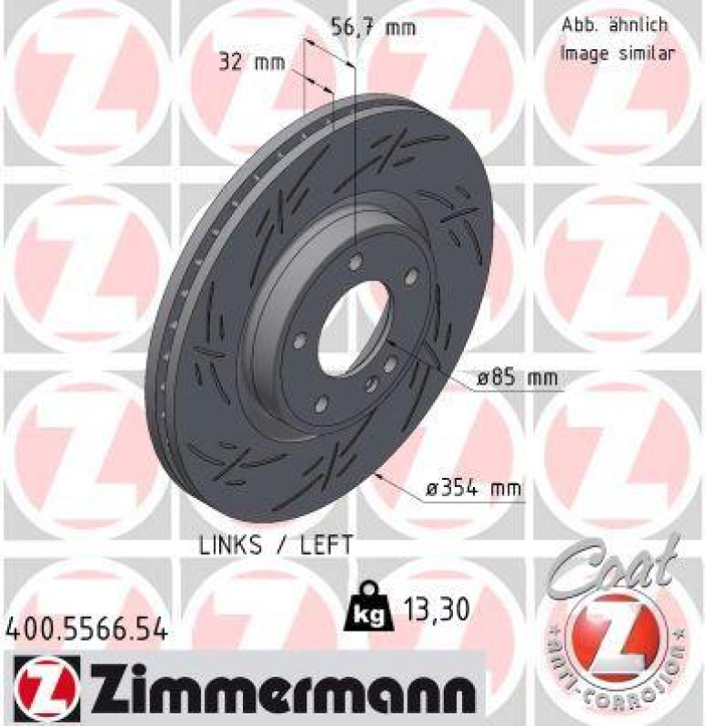 2x ZIMMERMANN Bremsscheibe BLACK Z 400.5566.54