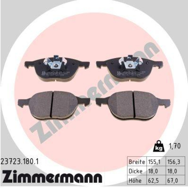 ZIMMERMANN Brake Pad Set, disc brake
