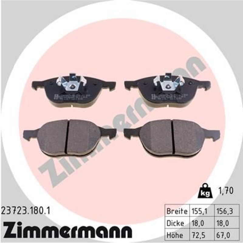 ZIMMERMANN Brake Pad Set, disc brake