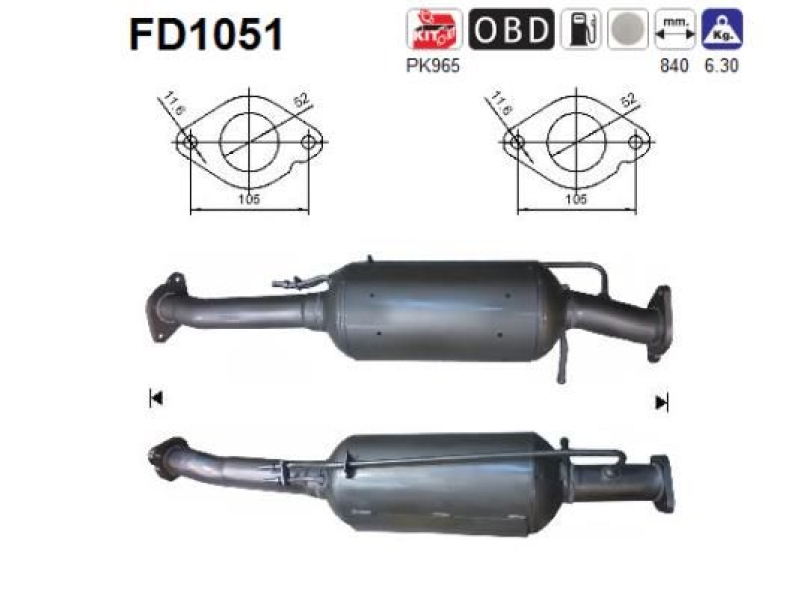 AS Soot/Particulate Filter, exhaust system