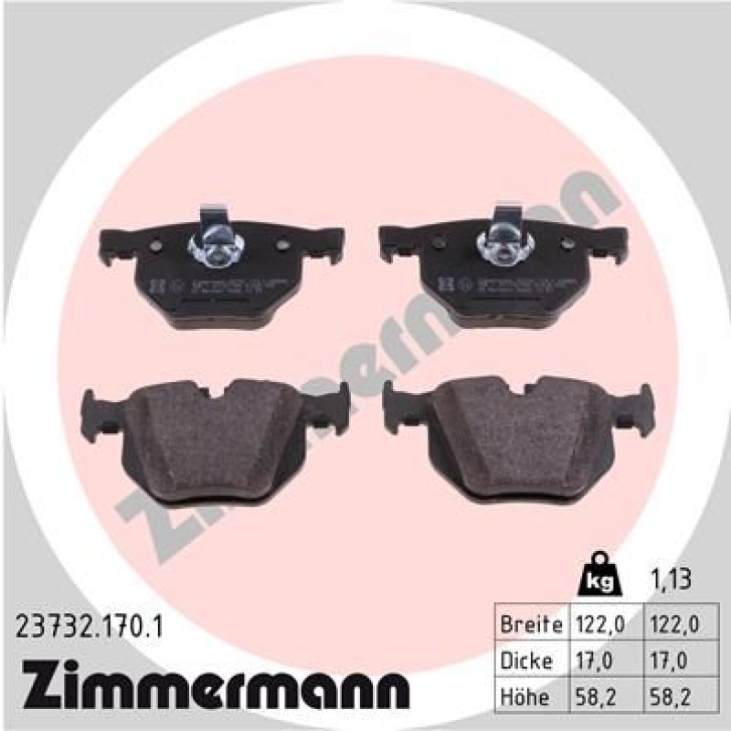 ZIMMERMANN Brake Pad Set, disc brake